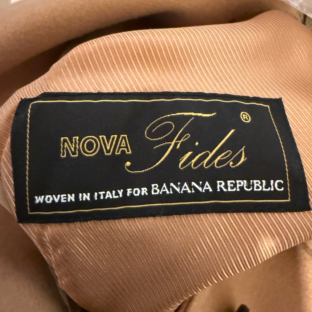 Banana Republic Women's Melton Short Italian Wool Camel Trench Coat size 10P - Picture 14 of 15
